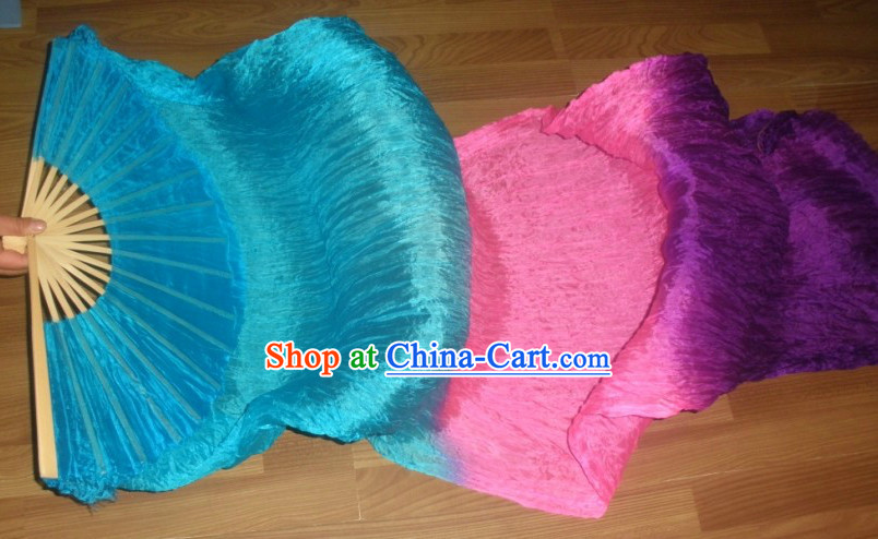 71 Inches Long Color Change Silk Dancing Ribbon Fan