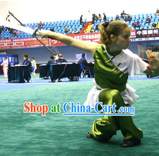 Top Martial Arts Kung Fu Competition Silk Uniform