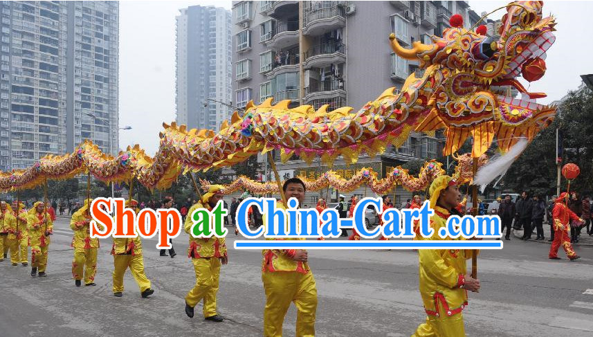 Chinese Customs Best Dragon Mascot Dance Costume Complete Set for 10 People