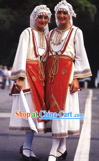 Traditional Greek Costumes and Hat for Women