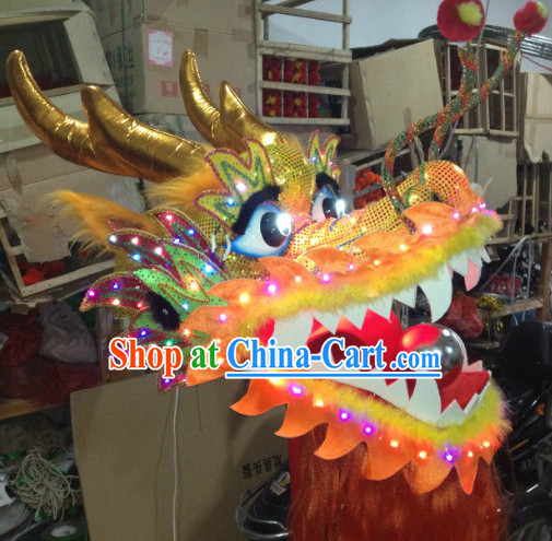 LED Lights Dragon Head Props for Celebration and Competition