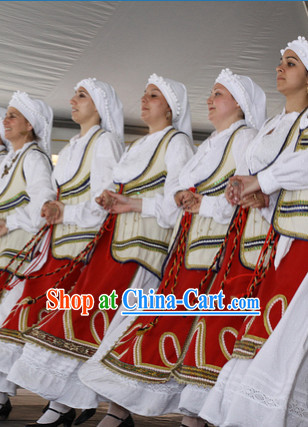 Traditional Womens Greek Dance Costumes Complete Set