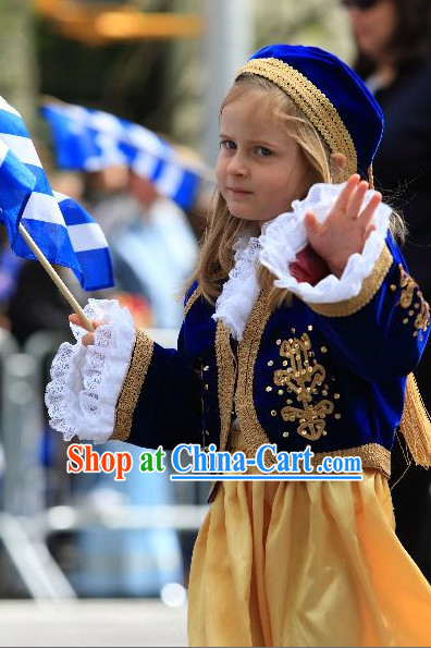 Little Girls Greek Dress Complete Set