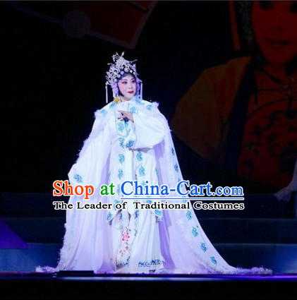 Chinese Opera Peking Opera Cantonese Opera Ancient Chinese Meng Jiang Nv Legend Costumes and Headwear Complete Set
