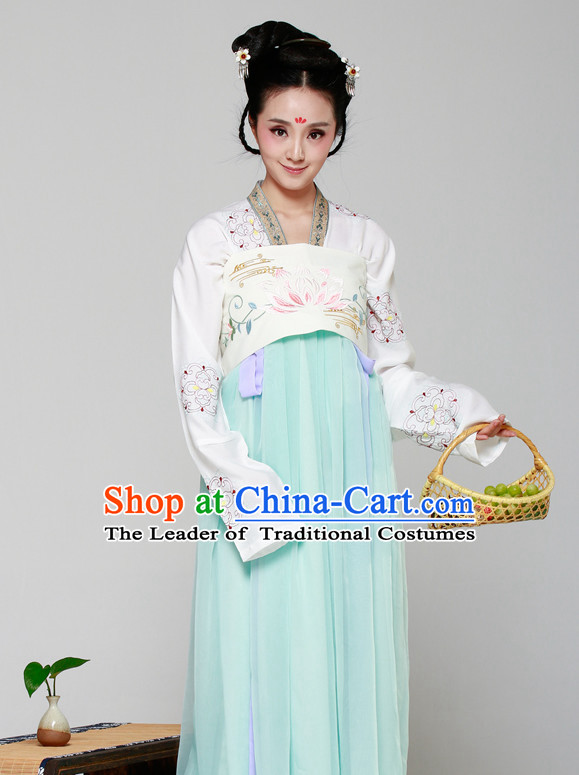 Chinese Ancient Xi Shi Halloween Costumes and Hair Jewelry for Women