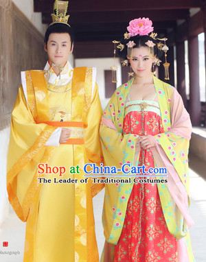Asian Chinese Emperor and Empress Halloween Costume Cosplay Costumes Superhero Costumes 2 Complete Sets