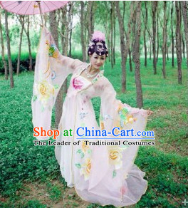 Asian Chinese Classic Dance Costumes and Hair Accessories Complete Set