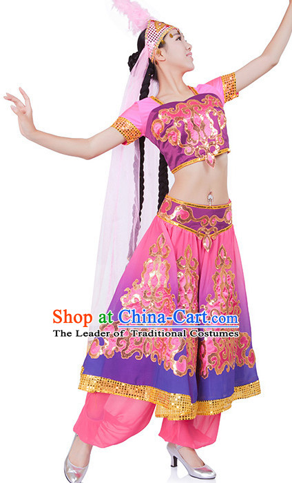 Chinese Xinjiang Dance Costume Wholesale Clothing Discount Dance Costumes Dancewear Supply and Headpieces for Women