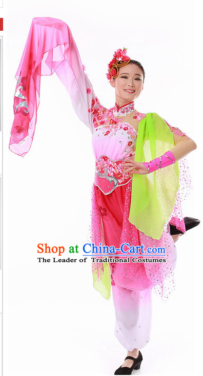 Chinese Peach Dance Outfit Costume Wholesale Clothing Group Dance Costumes Dancewear Supply for Girls