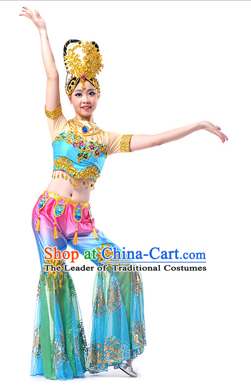 Chinese Folk Ancient Dance Costume Wholesale Clothing Group Dance Costumes Dancewear Supply for Women