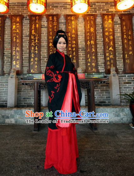 Western Zhou Dynasty Wedding Dress Clothing Clothes Garment and Hair Pin for Women