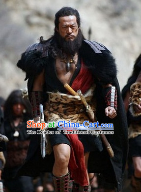 Ancient China Xia Dynasty Chiyou Tribal Leader Costume Chinese Ancient Costumes Complete Set