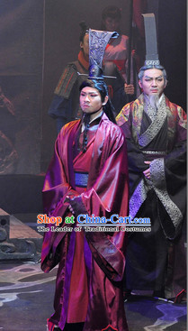 China Eastern Zhou Dynasty Spring Autumn Official Costume Complete Set for Men