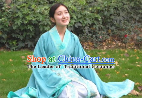 Chinese Costume Chinese Costumes National Garment Outfit Clothing Clothes Ancient Jin Dynasty Teenagers Garment Outfits Dresses for Girls