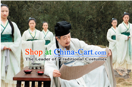 Chinese Costume Chinese Costumes National Garment Outfit Clothing Clothes Ancient Jin Dynasty Old Men Garment Outfits Dresses for Girls