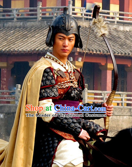 Chinese Costume Five Dynasties Chinese Classic Warrior Armor Costumes National Garment Outfit Clothing Clothes for Men