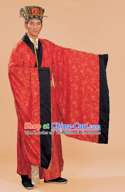 Chinese Costume Sui Dynasty Period Emperor Costumes China Clothing Complete Set for Men