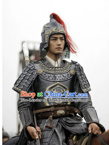 Chinese Costume Sui Dynasty Period Knight Warrior Body Armor Costumes Complete Set for Men
