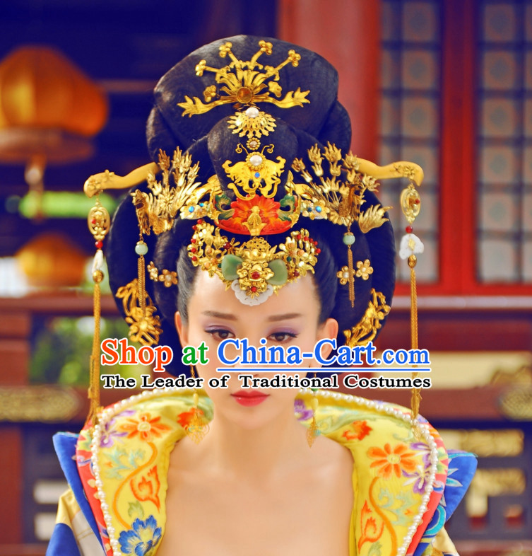 Chinese Tang Dynasty Imperial Queen Princess Hair Accessorise Fascinator Headpieces Hair Sticks Hairpins Hair Clips Hair Ornaments for Women