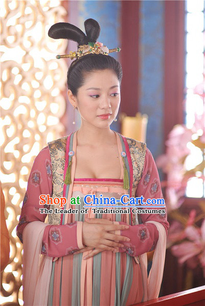 Chinese Tang Dynasty Princess Hair Accessories Fascinator Headpieces Hair Sticks Hairpins Hair Clips Hair Ornaments for Women