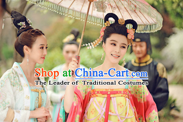 Chinese Tang Dynasty Emperor's Consort Hair Accessories Fascinator Headpieces Hair Sticks Hairpins Hair Clips Hair Ornaments for Women