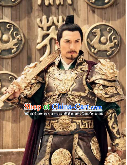 Chinese Tang Dynasty Costumes Most Famous General Xue Rengui Armor Body Costume Complete Set for Men