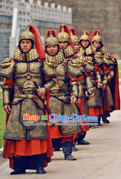 Tang Dynasty Chinese Military General Warrior Solider Body Armor Costumes Costume Complete Set for Men