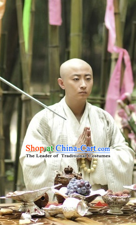 Tang Dynasty Monk Garment Outfits Clothing Costumes Costume and Hair Accessories Complete Set for Women
