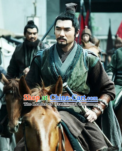 Three Kingdoms Chinese Costume Chinese Liu Bei Costumes Clothing Clothes Garment Outfits Suits for Men