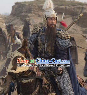 Song Dynasty General Yang Ye Hero Body Armor Costume Costumes Dresses Clothing Clothes Garment Outfits Suits Complete Set for Men