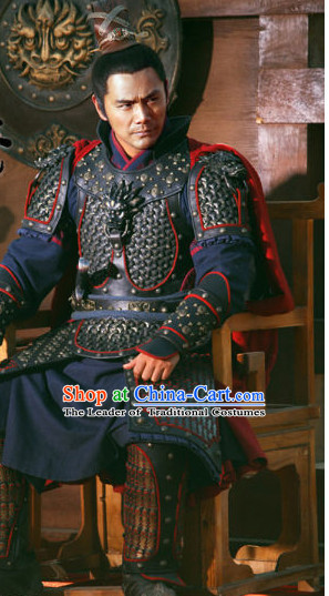 Song Dynasty General Yue Fei Superhero Body Armor Costume Costumes Dresses Clothing Clothes Garment Outfits Suits Complete Set for Men