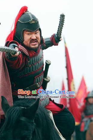 Song Dynasty General Di Qing Superhero Body Armor Costume Costumes Dresses Clothing Clothes Garment Outfits Suits Complete Set for Men