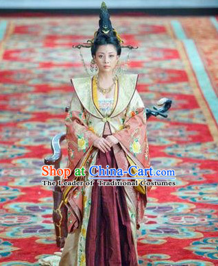 Song Dynasty Princess Empress Costume Costumes Dresses Clothing Clothes Garment Outfits Suits Complete Set for Women