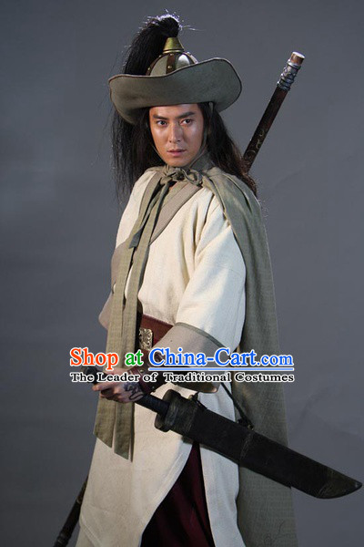 Song Dynasty Water Margin Superhero Lin Chong Costume Costumes Dresses Clothing Clothes Garment Outfits Suits Complete Set for Men