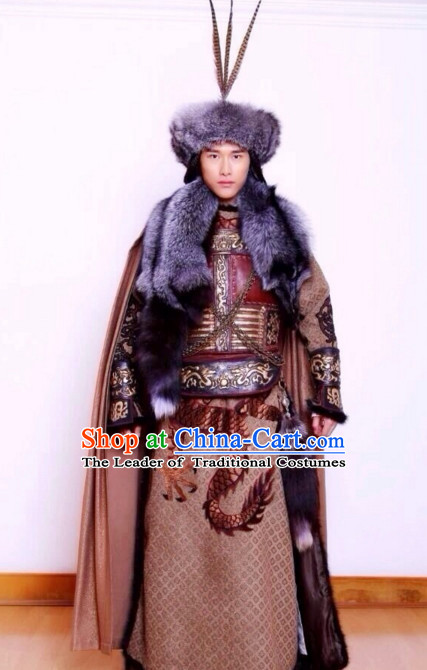 Abaoji Liao Dynasty Khitan Emperor The Emperor Taizong of Liao Costume Costumes Dresses Clothing Clothes Garment Outfits Suits Complete Set for Men