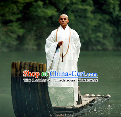 Ming Dynasty Shaolin Abbot Costumes Dresses Clothing Clothes Garment Outfits Suits Complete Set for Men