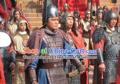 Ming Dynasty Mariner Explorer Diplomat Fleet Admiral Zheng He Body Armor Costumes Dresses Clothing Clothes Garment Outfits Suits Complete Set for Men
