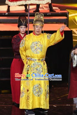 Ming Dynasty Grand Ancestor of Ming Zhu Yuanzhang Hongwu Emperor Costumes Dresses Clothing Clothes Garment Outfits Suits Complete Set for Men