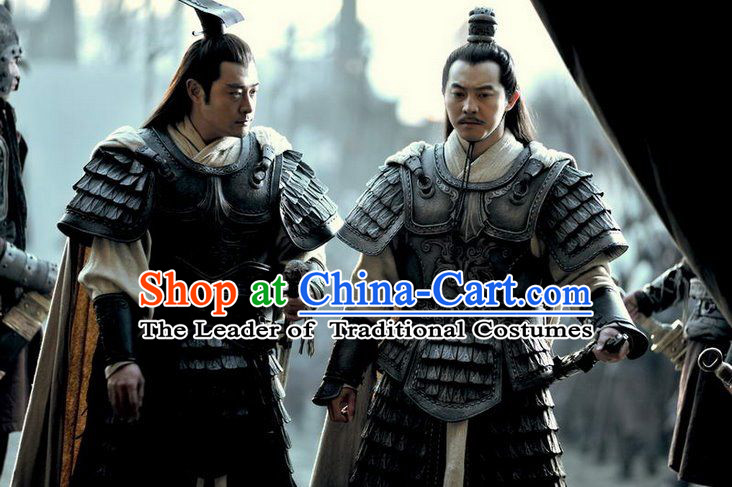 Chinese Han Dynasty Distinguished Military General Han Xin Costumes Dresses Clothing Clothes Garment Outfits Suits Complete Set for Men