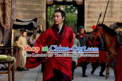 Chinese Han Dynasty Scholar-official Fangshi Author Court Jester Dongfang Shuo Costumes Dresses Clothing Clothes Garment Outfits Suits Complete Set for Men