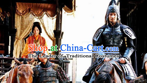 Chinese Qin Dynasty Zhao Gao Politician Armor Costumes Dresses Clothing Clothes Garment Outfits Suits Complete Set for Men
