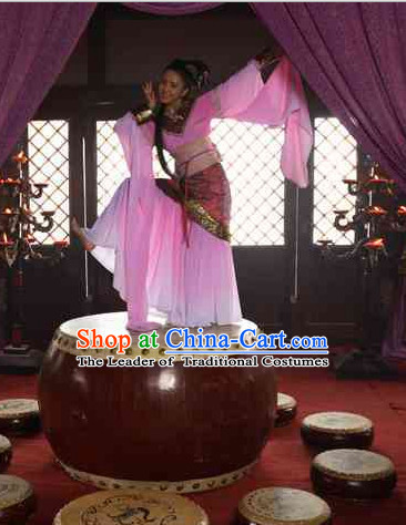 Chinese Han Dynasty Beauty Zhao Feiyan Classic Dance Costume Dresses Clothing Clothes Garment Outfits Suits Complete Set for Women