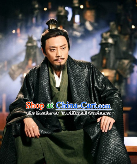 Chinese Qin Dynasty Chen Sheng Wu Guang Costumes General Costume Dresses Clothing Clothes Garment Outfits Suits Complete Set for Men