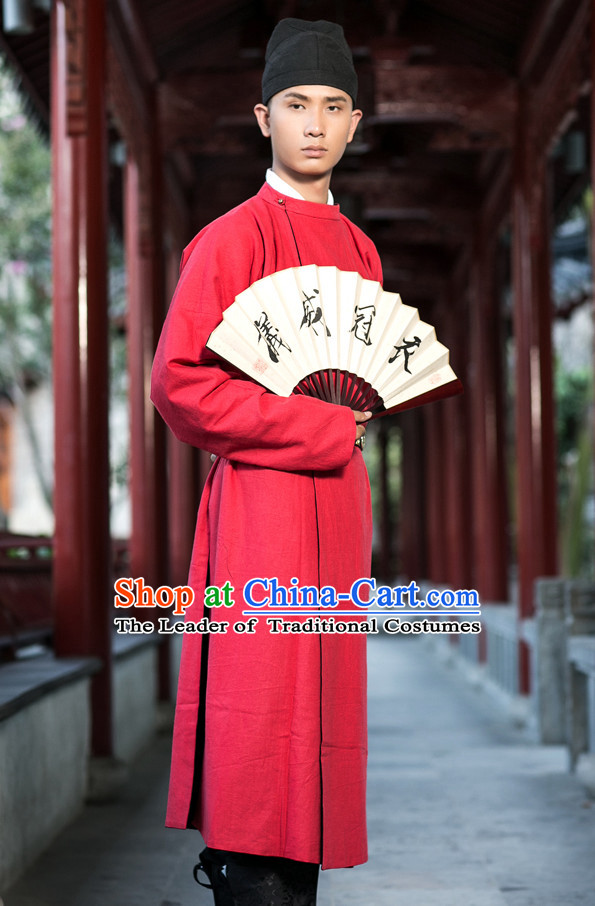 Tang Dynasty Ancient Chinese People Garments and Headpieces Complete Set for Men