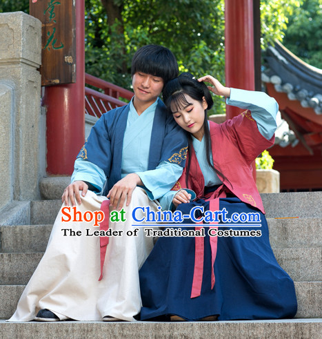 Chinese Couple Costume Chinese Costumes Hanfu Han Dynasty Ancient China Clothing Dress Garment Suits Complete Set for Men and Women