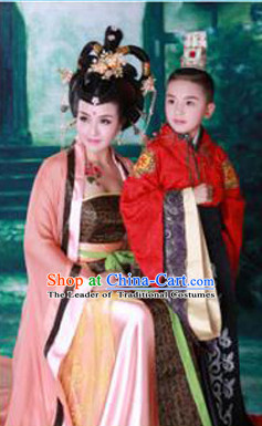 Chinese Classic Costume Ancient China Tang Dynasty Costumes Han Fu Dress Wear Outfits Suits Clothing for Women and Kids