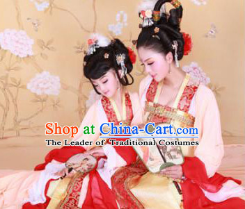 Chinese Tang Dynasty Costume Ancient China Costumes Han Fu Dress Wear Outfits Suits Clothing for Mother and Daughter