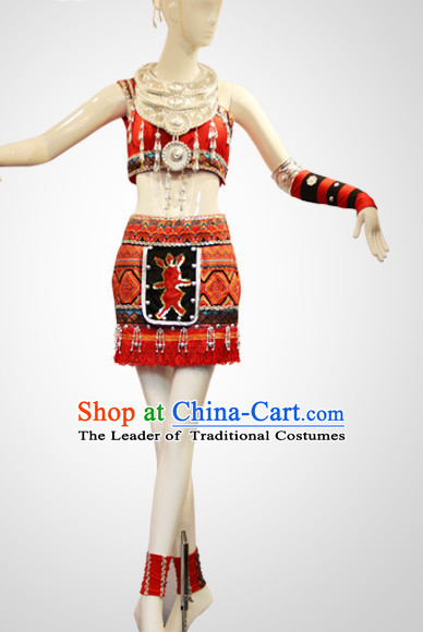 Chinese Folk Miao Dance Costumes Complete Set for Women