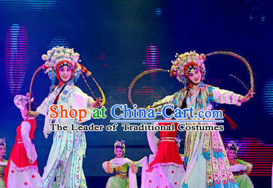 Chinese Peking Opera Classical Folk Dance Costumes Complete Set for Women
