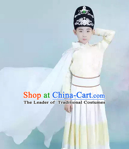 Tang Dynasty Chinese Swordsman Costume Ancient China Ethnic Costumes Han Fu Dress Wear Outfits Suits Clothing for Kids